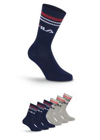 Socken Fila "UNISEX LIFESTYLE PLAIN SOCKS", Damen, Gr. 43-46, navy, grau, Baumwollmischung, normal, Socken Socken, mit Logo-Schriftzug