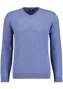 Rundhalspullover Ragman, Herren, Gr. 56, blau, melange, 782, Strick, 90% Wolle 10% Kaschmir, Pullover Rundhalspullover
