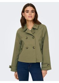 Kurzjacke Only "ONLAPRIL SHORT TRENCHCOAT OTW NOOS", Damen, Gr. XL, gr&uuml;n (aloe), Web, Obermaterial: 100% Polyester, unifarben, Jacken Kurzjacke