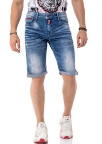 Cipo & Baxx Jeansshorts CIPO & BAXX, Herren, Gr. 33, N-Gr, blau (blau used), Denim/Jeans, Obermaterial: 98% Baumwolle, 2% Elasthan, Abriebeffekte, regular fit kniefrei, Jeans Jeansshorts, Baumwollmischung, regular fit