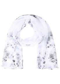 Modetuch Laura Scott, Damen, wei&szlig;, grau, Web, Polyester, bedruckt, gebl&uuml;mt, gemustert, leicht durchscheinend, leicht transparent, Modet&uuml;cher Modetuch, gebl&uuml;mtes Muster, aus Webmaterial, leicht transparent