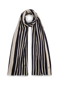 Modeschal Tommy Hilfiger "ELEVATED CHIC", Damen, space blau, Web, Baumwollmischung, gestreift, Modet&uuml;cher Modeschal, Einheitsgr&ouml;&szlig;e