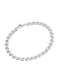 Panzerarmband Smart Jewel "Armband Stegpanzerkette diamantiert, massiv, Silber 925" Gr. 21, silber, Armb&auml;nder, Damen, 21, Silber 925 (Sterlingsilber), Panzerarmband