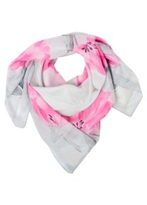 Modetuch Laura Scott, Damen, pink, wei&szlig;, Web, Polyester, bedruckt, gebl&uuml;mt, gemustert, Modet&uuml;cher Modetuch, gebl&uuml;mt und gemustert, feine Webstruktur, f&uuml;r festliche Anl&auml;sse