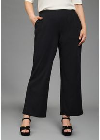 Schlupfhose LAURA SCOTT CURVE, Damen, Gr. 46, N-Gr, schwarz, Cr&ecirc;pe, Obermaterial: 96% Polyester, 4% Elasthan, Georgette, clean, unifarben, Basic, Hosen Schlupfhose, unifarbenes Design, f&uuml;r Business- und Casualmode