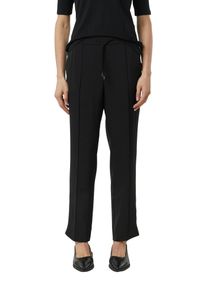 Stoffhose comma, Damen, Gr. 46, N-Gr, schwarz, Web, Obermaterial: 97% Polyester, 3% Elasthan. Futter: 100% Polyester, unifarben, schmal lang, Hosen Stoffhose, mit Gummizug und Kordelzug