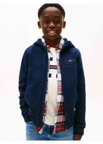 Sweatjacke Tommy Hilfiger, Jungen, Gr. 3 (98), schwarz night navy, Sweatware, Obermaterial: 82% Baumwolle, 18% Polyester, unifarben, regular fit normal, Rundhals, eingesetzt Rippb&uuml;ndchen, Sweatjacken Sweatjacke, Regular fit, f&uuml;r Kinder bis 16 Jahre