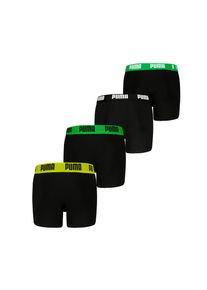 Boxershorts Puma "Puma BOYS EVERYDAY BASIC BOXERS 4P ECOM", Jungen, Gr. 158/164, gr&uuml;n (schwarz, gr&uuml;n), Obermaterial: 95% Baumwolle, 5% Elasthan, bedruckt, mehrfarbig, eng, Unterhosen Boxershorts, mit farblich abgesetztem Bund