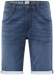 Slim-fit-Jeans Mustang "Herren Style Chicago Shorts Z", Herren, Gr. 48, blau (4136 dunkelblau), Denim/Jeans, 52% Baumwolle, 46% Polyester, 2% Elasthan, unifarben, slim fit, Jeans Slim-fit-Jeans