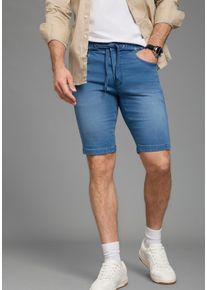 Jeansshorts Arizona, Herren, Gr. 40, N-Gr, blau used, Denim/Jeans, Obermaterial: 78% Baumwolle, 21% Polyester, 1% Elasthan, unifarben, regular fit kniefrei, Jeans Jeansshorts, gerade geschnittenes Bein, Regular Fit Passform