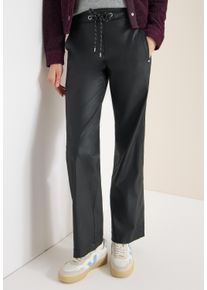 Schlupfhose Cecil "Style NEELE", Damen, Gr. XS (36), L&auml;nge 32, schwarz, Web, Obermaterial: 51% Modal, 44% Polyester, 4% Viskose, 1% Elasthan. Futter: 65% Polyester, 35% Baumwolle, unifarben, loose fit lang, Hosen Schlupfhose, im Leder-Look