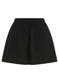 Shorts BOSS Orange "Tallan Premium Damenmode", Damen, Gr. 44, N-Gr, schwarz 001, Leinenmischung, Obermaterial: 53% Leinen, 47% Viskose, unifarben, kurz, Hosen Shorts, aus einem Leinen-Mix