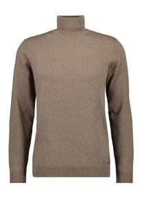 Rundhalspullover Ragman, Herren, Gr. 62, braun (camel), Strick, 95% Baumwolle 5% Cashmere, hoch geschlossener Ausschnitt, Pullover Rundhalspullover
