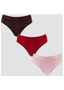 Myprotein MP Damen Mid Rise Bikini-Slip (3er-Pack) - Blush/Rosenrot/Karamell - S