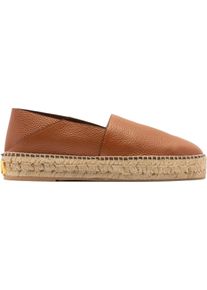Valentino Garavani Espadrilles - Valentino Garavani Logo-Plaque Leather Espadrilles - Gr. 42 (EU) - in Braun - f&uuml;r Damen