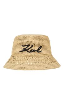 K by KARL LAGERFELD Karl Lagerfeld Caps & M&uuml;tzen - Signature-Bucket Hat in H&auml;keloptik - Gr. ONE SIZE - in Beige - f&uuml;r Damen