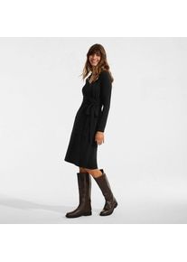 LANDS' END Wickelkleid aus Baumwolle/Modal-Mix, Damen,  Schwarz, Baumwolle Modal, by Lands' End