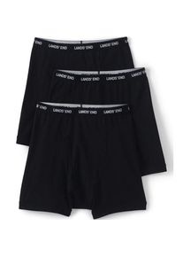 LANDS' END Baumwoll-Boxershorts (3er-Set), Herren,  Schwarz, Baumwolle, by Lands' End