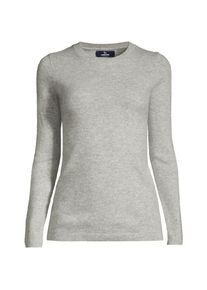 LANDS' END Kaschmir-Pullover mit rundem Ausschnitt, Damen,  Grau, Kaschmir, by Lands' End