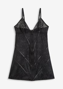 bonprix Kleid aus Spitze mit Rei&szlig;verschluss, schwarz, Gr.44/46 (L), Kleid aus Spitze mit Rei&szlig;verschluss und dekorativen N&auml;hten.