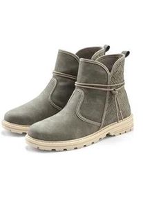 Stiefelette Vivance "Boots, Stiefel", Damen, Gr. 35, grau, Obermaterial: 100% Lederimitat. Decksohle: 100% Textilmaterial. Futter: 100% Textilmaterial. Laufsohle: 100% Synthetik, Strukturmuster, unifarben, Schuhe Stiefelette, mit raffinierten Bindeb&auml;ndern VEGAN