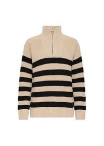 Troyer oxmo "Troyer OXKALANE", Damen, Gr. XXL, beige (dune), Obermaterial: 70% Baumwolle CO recyc.. 30% Polyester Pol. recyc.., Pullover Troyer