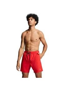 Badeshorts Puma "Puma SWIM MEN MID SHORTS 1P", Herren, Gr. S, N-Gr, rot, Web, Obermaterial: 100% Polyester, unifarben, Badehosen Badeshorts, High-Tech Rei&szlig;verschluss an der Ges&auml;&szlig;tasche, Seitentaschen