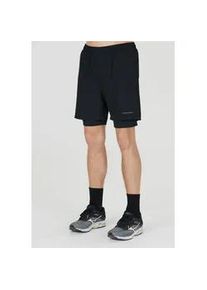 Shorts Endurance "Kros", Herren, Gr. 4XL, US-Gr&ouml;&szlig;en, schwarz, 95% Polyester, 5% Elasthan, unifarben, kurz, Hosen Shorts, Im 2-in-1-Design mit Quick Dry und Stretch-Funktion