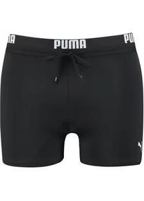 Badehose Puma "Puma SWIM MEN LOGO TRUNKS", Herren, Gr. XL, N-Gr, schwarz, Web, Obermaterial: 80% Polyamid, 20% Elasthan, Badehosen Badehose, elastischer Logobund mit integriertem Kordelzug