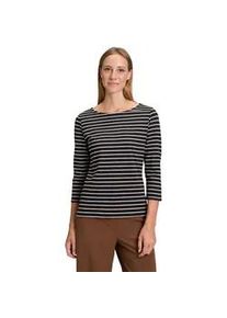 3/4-Arm-Shirt Betty Barclay "Damen mit U-Boot-Ausschnitt", Damen, Gr. 46, schwarz (schwarz, camel), Jersey, Obermaterial: 95% Baumwolle, 5% Elasthan, tailliert normal, U-Boot-Ausschnitt, Shirts 3/4-Arm-Shirt