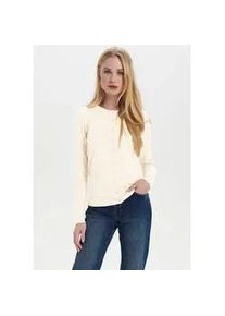 Strickjacke SAINT TROPEZ "A8661, MilaSZ R-Neck Cardigan", Damen, Gr. L, blau (ice), Strick, Obermaterial: 80% Viskose, 20% Polyamid, regular fit normal, Rundhals, Strickjacken Strickjacke, Viskose Feinstrick, Classic Fit