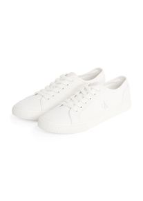 Sneaker Calvin Klein Jeans "ESS VULC LOW MG CANVAS", Herren, Gr. 45, wei&szlig;, Textil, unifarben, Schuhe Sneaker, Schn&uuml;rschuh, Halbschuh, Freizeitschuh in klassischer Optik
