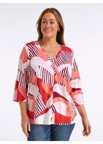 sheego Gro&szlig;e Gr&ouml;&szlig;en Tunika mit grafischem Alloverprint, erdbeere-koralle-bedruckt, Gr&ouml;&szlig;e 56 - Damen