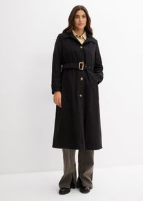 bonprix Trench-Mantel mit abnehmbarer Kapuze, schwarz, Gr.44, Mantel in Trench-Optik mit abnehmbarer Kapuze, 100% Baumwolle