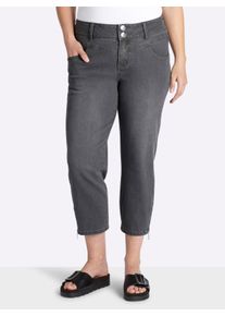 sheego Gro&szlig;e Gr&ouml;&szlig;en 7/8-Jeans mit Zipper am Saum, stone-grey-denim, Gr&ouml;&szlig;e 46 - Damen