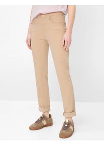 Brax Damen Five-Pocket-Hose Style CAROLA SANDSHELL, denim beige, Gr. 34