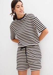 bonprix Jumpsuit aus reiner Bio-Baumwolle, beige, Gr.48/50 (XL), L&auml;ssiger Jumpsuit mit elastischem Bindeg&uuml;rtel, aus 100% Baumwolle