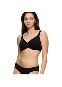 Minimizer-BH Triumph "Comfort Minimizer", Damen, Gr. 75, Cup C, schwarz, Microtouch, Obermaterial: 71% Polyester, 18% Polyamid, 11% Elasthan (LYCRA), leicht gl&auml;nzend, unifarben, BHs Minimizer-BH, verkleinert optisch die Br&uuml;ste, Spitzendetails