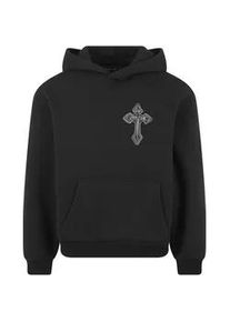 Mister Tee Kapuzenpullover MISTERTEE "MisterTee Innocent Face Fluffy Hoody", Herren, Gr. S, schwarz, 70% Baumwolle, 30% Polyester, mehrfarbig, loose fit, ohne Ausschnitt, Pullover Kapuzenpullover