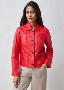 bonprix Lederjacke aus softem Lammnappa, rot, Gr.52, moderne Lederjacke aus hochwertigen Lammnappa, aus Nappaleder