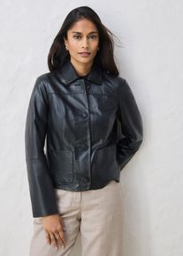 bonprix Lederjacke aus softem Lammnappa, schwarz, Gr.46, moderne Lederjacke aus hochwertigen Lammnappa, aus Nappaleder