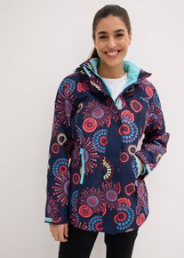 bonprix wasserdichte 3 in 1 Funktions-Jacke mit Kapuze, blau, Gr.40, Praktische Regenjacke figurbetonenden N&auml;hten, Rei&szlig;verschlusstaschen und mit separat tragbarer Innenjacke