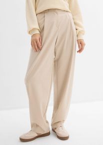 bonprix Barrel-Hose mit hohem Bund, beige, Gr.40, Barrel-Hose mit seitlichen Taschen und breiten G&uuml;rtelschlaufen, aus Viskose