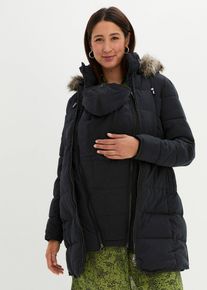 bonprix 3-in-1 warm wattierte Umstands- und Tragejacke, schwarz, Gr.38, Wattierte Schwangerschaftsjacke f&uuml;r die Schwangerschaft und danach