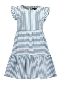 Sommerkleid Blue Seven, M&auml;dchen, Gr. 110, N-Gr, mittelblau, Web, Obermaterial: 100% Baumwolle, gestreift, Basic knieumspielend, Rundhals, Fl&uuml;gel&auml;rmel, Kleider Sommerkleid, Topseller