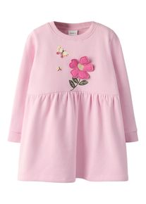 Sweatkleid name it "NMFDRIVA LS SWEAT DRESS UNB", M&auml;dchen, Gr. 122, N-Gr, pirouette, Sweatware, Obermaterial: 100% Baumwolle, bedruckt, unifarben, figurumspielend, Rundhals, Kleider Sweatkleid, mit hochwertigem Frontmotiv in 3D-Optik