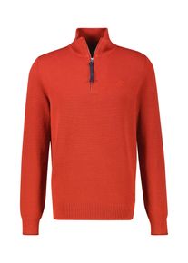 Troyer Lerros "Herren Stricktroyer in lebendiger Optik", Herren, Gr. 6XL, scandinavian rot, 100% Baumwolle, ohne Ausschnitt, Pullover Troyer