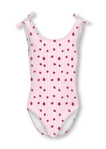 Badeanzug KIDS Only "KOGBEACH KNOT SWIMSUIT ACC", M&auml;dchen, Gr. 146/152, N-Gr, romance rose aop:strawberry stripe, Polyamid, gestreift, Badeanz&uuml;ge Badeanzug, mit tollen Knotendetails auf der Schulter