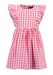 Sommerkleid Blue Seven, M&auml;dchen, Gr. 98, N-Gr, pink, Web, Obermaterial: 100% Baumwolle, kariert, Basic knieumspielend, Rundhals, Volant, Kleider Sommerkleid, mit Knopfleiste im R&uuml;cken