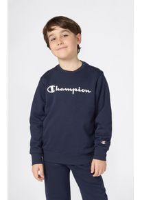 Sweatshirt Champion "SPORTWEAR CREWNECK Standard Fit", Jungen, Gr. M (140/146), blau (nny, ns), Obermaterial: 54% Baumwolle, 46% Polyester, normal, Rundhals, Sweatshirts Sweatshirt, f&uuml;r Kinder, sportlicher Stil, Rundhalsausschnitt, ohne Verschluss
